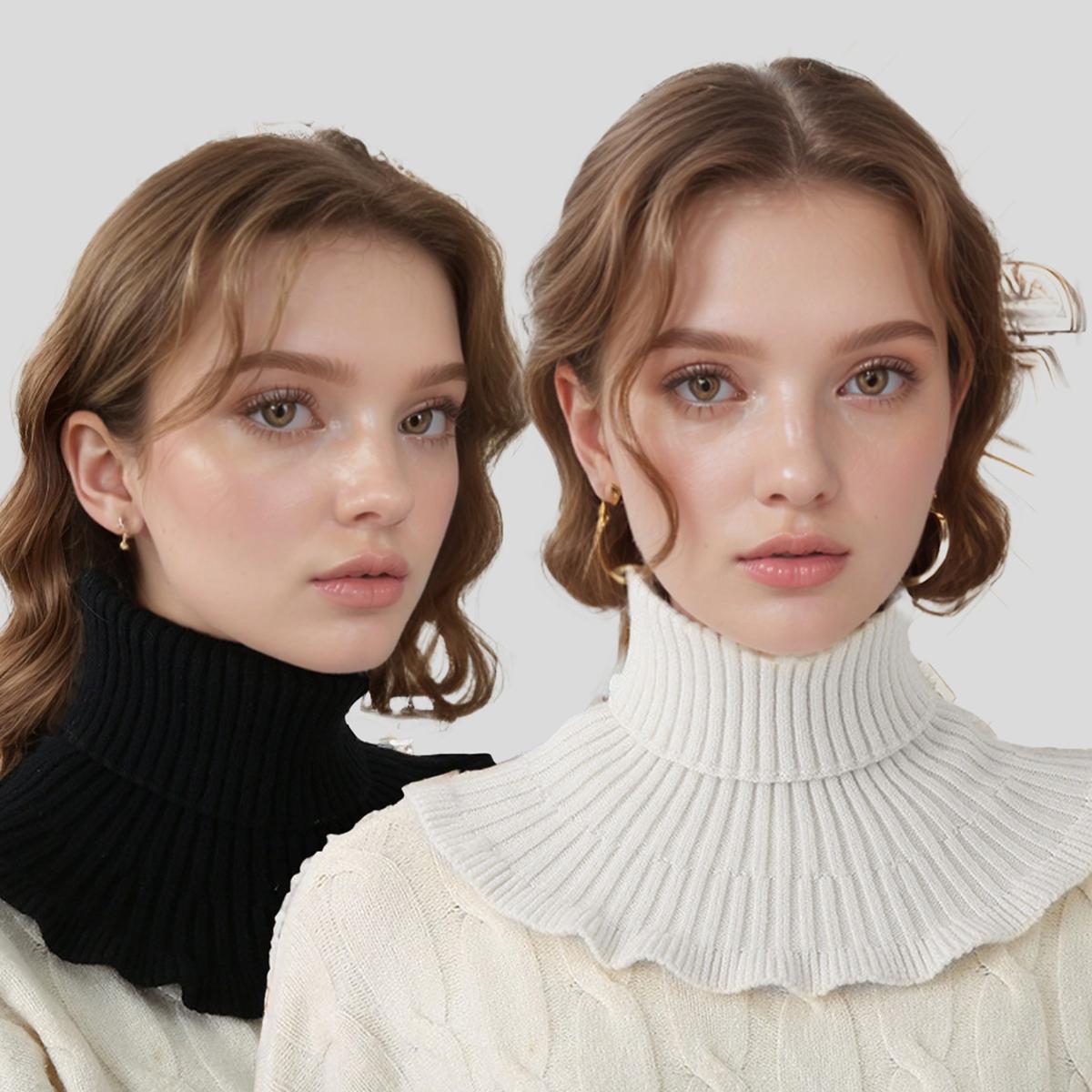 Two piece set Women High-neck Ear Fungus Edge Scarf Knitted False Fake Collar Detachable Scarf Warm Winter Windproof Scarf
Two piece set Women High-neck Ear Fungus Edge Scarf Knitted False Fake Collar Detachable Scarf Warm Winter Windproof Scarf