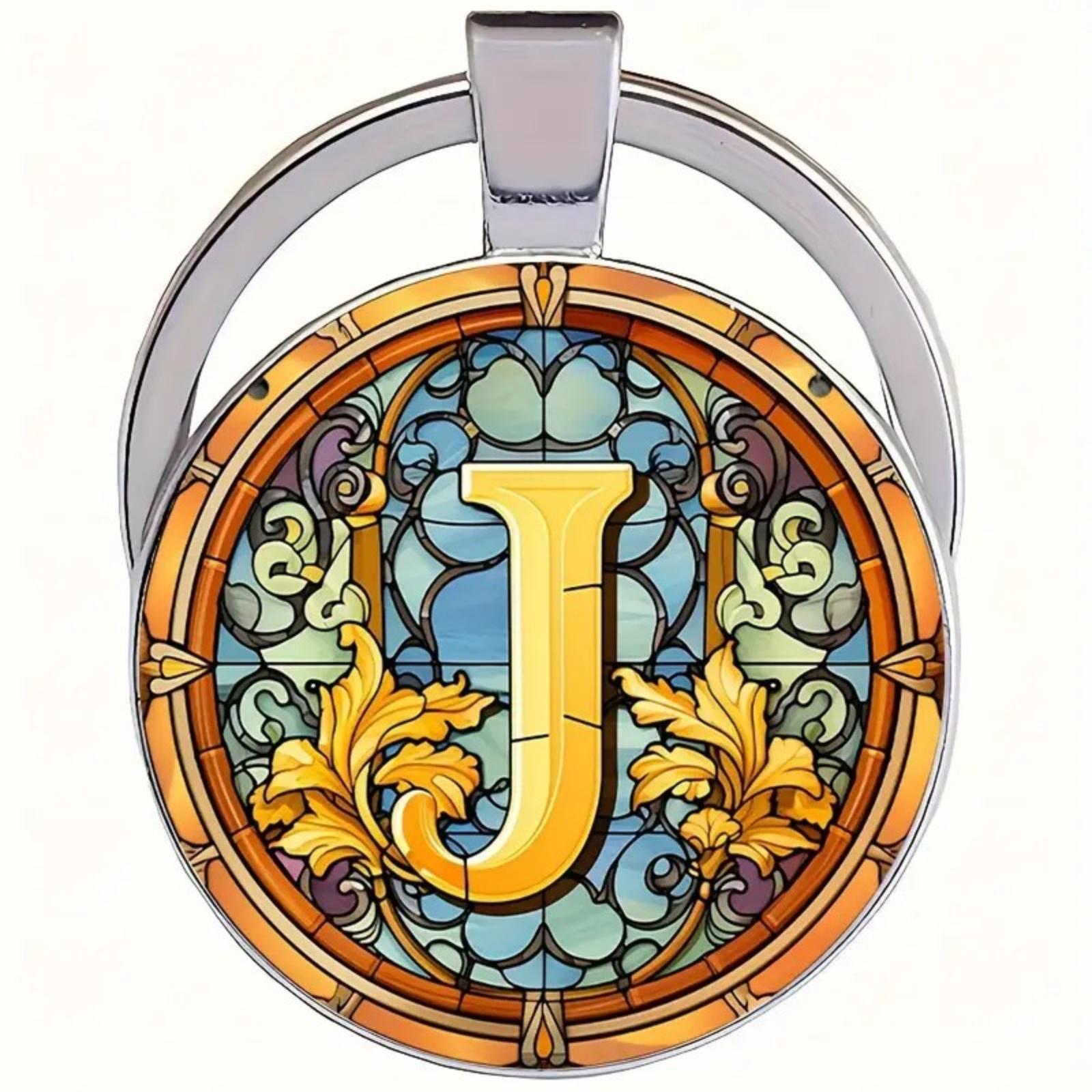 Alphabet Letter J Keychain Decorative Initial Pendant with Stained Glass Style Pattern for Bags Keys Backpacks Accessories One Size
Alphabet Letter J Keychain Decorative Initial Pendant with Stained Glass Style Pattern for Bags Keys Backpacks Accessories One Size