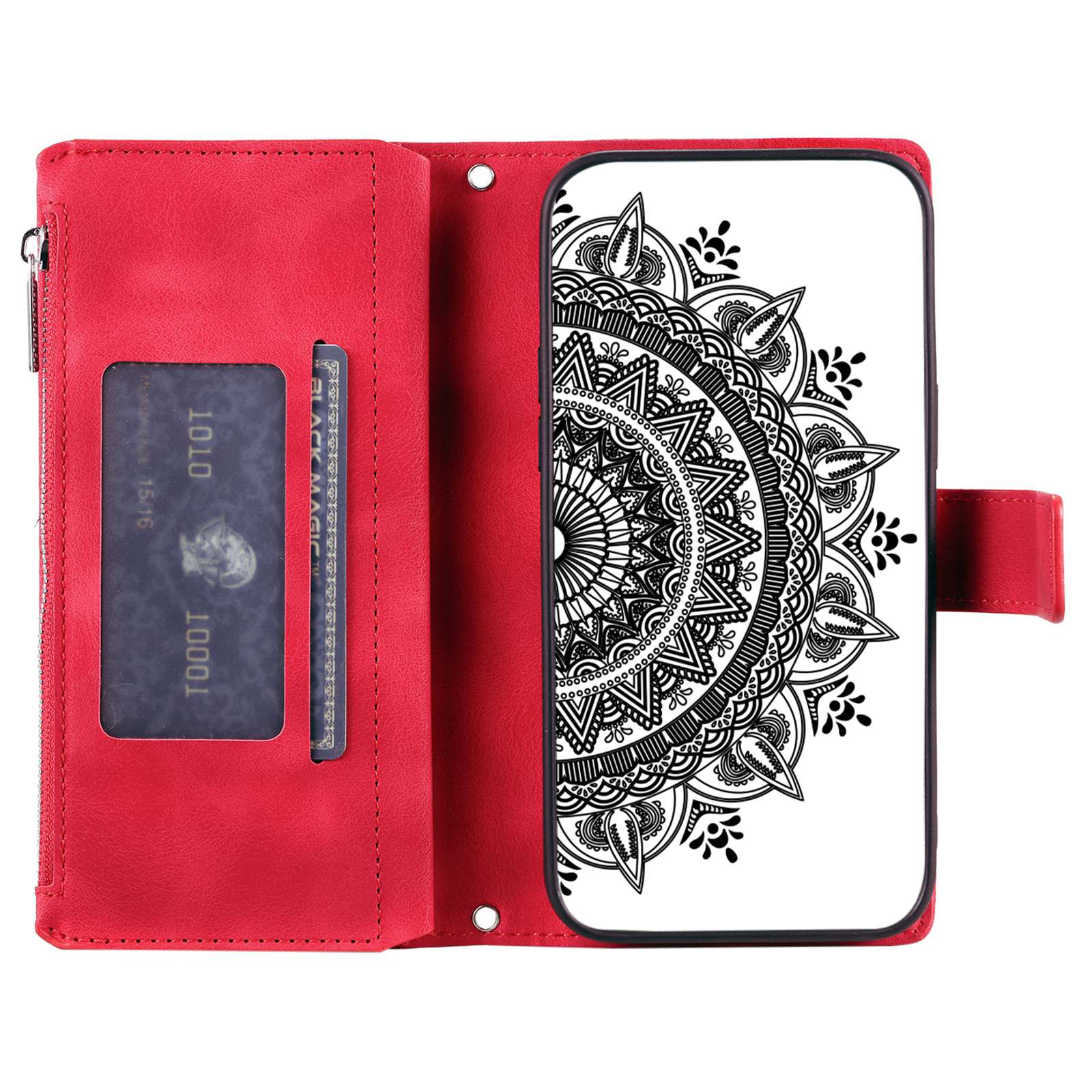 Zipper Pocket Phone Case for Samsung Galaxy S23+,Mandala Flower Imprinted PU Leather Stand Cover Multiple Card Slots Wallet Rose
Zipper Pocket Phone Case for Samsung Galaxy S23+,Mandala Flower Imprinted PU Leather Stand Cover Multiple Card Slots Wallet Rose