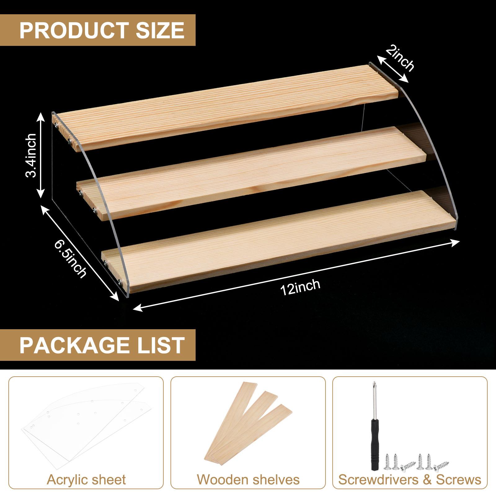 3-5 Tier Acrylic Transparent Base Solid Wood Display Stand Stepped Display Stand Rack for Cupcakes Collectibles Figure Brown
3-5 Tier Acrylic Transparent Base Solid Wood Display Stand Stepped Display Stand Rack for Cupcakes Collectibles Figure Brown