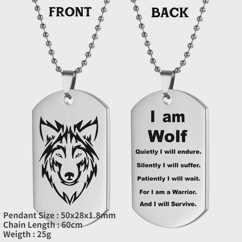 Stainless Steel Double-Sided Engraved Wolf Pendant Necklace & Dog Tag Keychain Silver Keychain (Double-sided)
Stainless Steel Double-Sided Engraved Wolf Pendant Necklace & Dog Tag Keychain Silver Keychain (Double-sided)