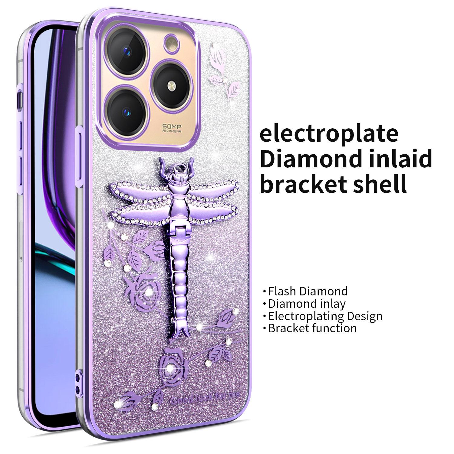 KADEM For Realme C61 4G/C63 4G Case Dragonfly Kickstand TPU Flowers Glitter Phone Cover Purple
KADEM For Realme C61 4G/C63 4G Case Dragonfly Kickstand TPU Flowers Glitter Phone Cover Purple