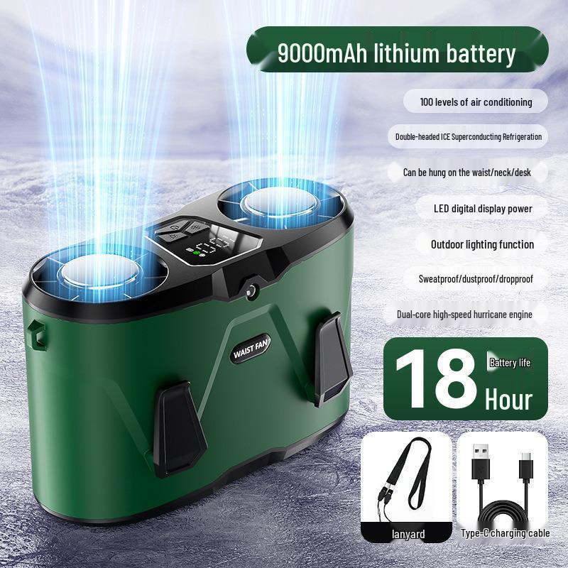 Portable Waist-Hanging Cooling Fan: USB Rechargeable, Strong Wind, Ideal for Outdoors & Construction 159*98*69mm
Portable Waist-Hanging Cooling Fan: USB Rechargeable, Strong Wind, Ideal for Outdoors & Construction 159*98*69mm