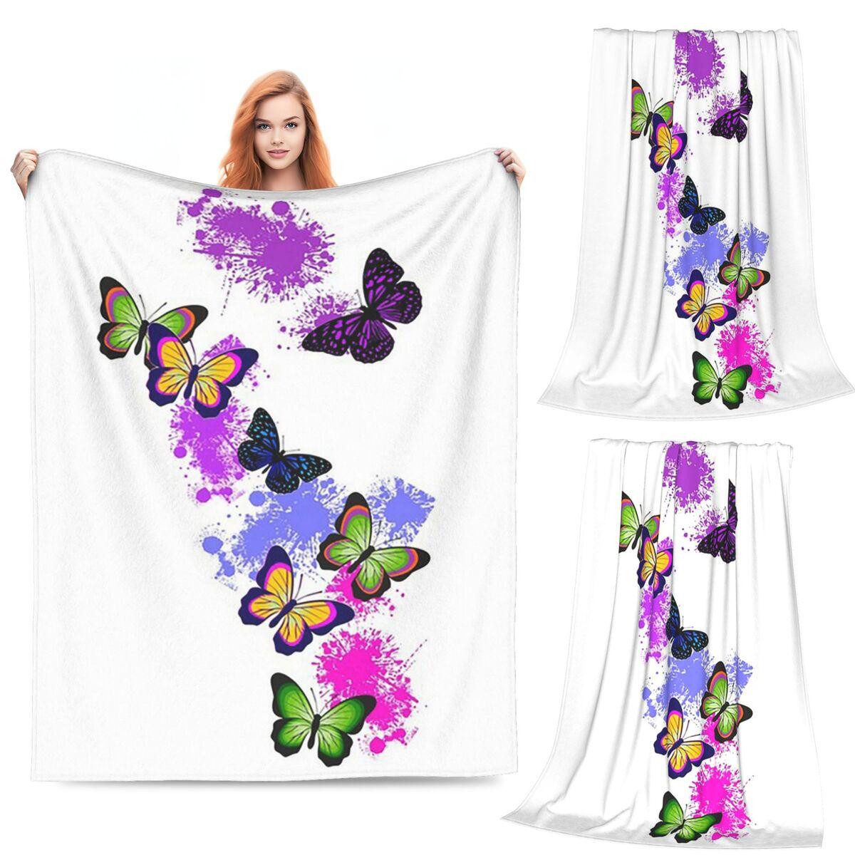 Dazzle ColorfullyButterfly Blankets Soft Warm Flannel Throw Blanket Plush for Bed Living room Picnic Travel Home Couch 80x120cm
Dazzle ColorfullyButterfly Blankets Soft Warm Flannel Throw Blanket Plush for Bed Living room Picnic Travel Home Couch 80x120cm