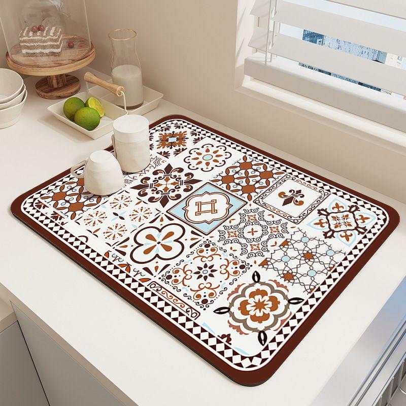 Retro Bohemian Pattern Diatom Pad Water-absorbing Pad Kitchen Coffee Machine Absorbent Drainage Pad Tableware Cup Drying Mats 30cmX40cm
Retro Bohemian Pattern Diatom Pad Water-absorbing Pad Kitchen Coffee Machine Absorbent Drainage Pad Tableware Cup Drying Mats 30cmX40cm