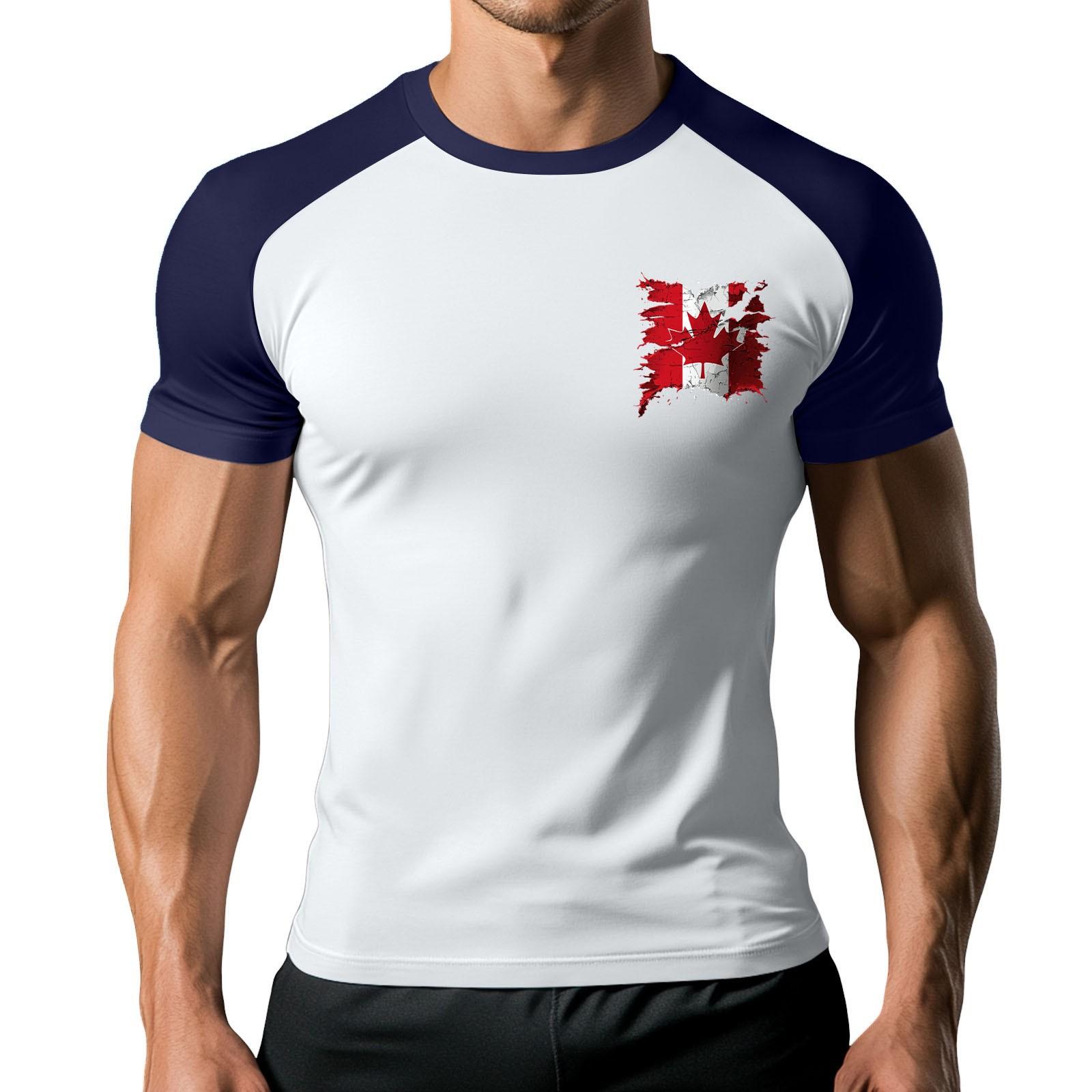 Мужская модная спортивная футболка с коротким рукавом и принтом контрастного цвета XXL синий
Мужская модная спортивная футболка с коротким рукавом и принтом контрастного цвета XXL синий