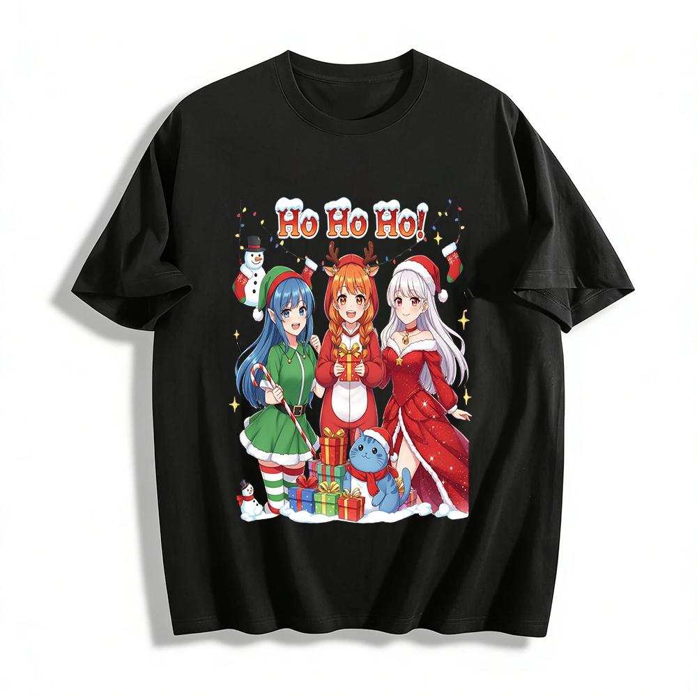 Christmas Anime Girls Print Top Elf Reindeer Themed Casual Tee Holiday Vibe Shirt Pure cotton T-shirt XXS
Christmas Anime Girls Print Top Elf Reindeer Themed Casual Tee Holiday Vibe Shirt Pure cotton T-shirt XXS