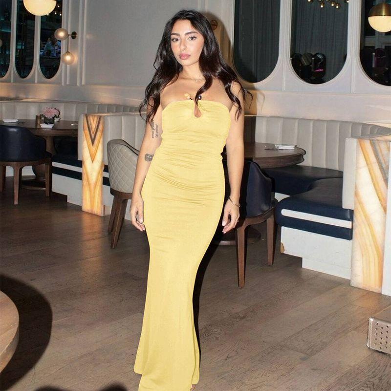 Vacation Style Water Drop Clasp Tube Top Dress 2025 Summer New Arrival Sexy Silm Slim Looking Sheath Fishtail Dress Women Yellow S
Vacation Style Water Drop Clasp Tube Top Dress 2025 Summer New Arrival Sexy Silm Slim Looking Sheath Fishtail Dress Women Yellow S