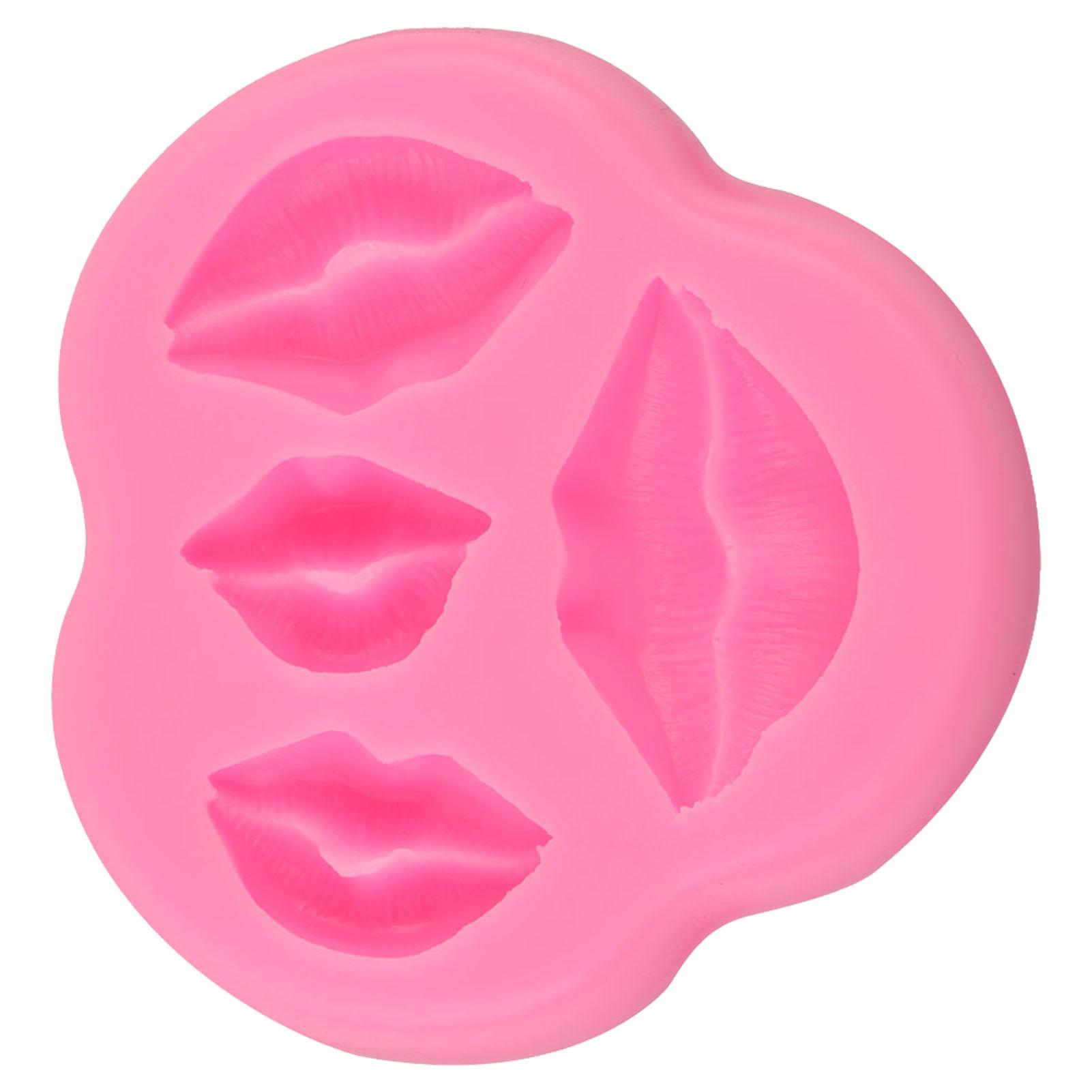Самодельная мультяшная форма для торта, силиконовые формы в форме губ, инструмент для выпечки на вечеринку (розовый)