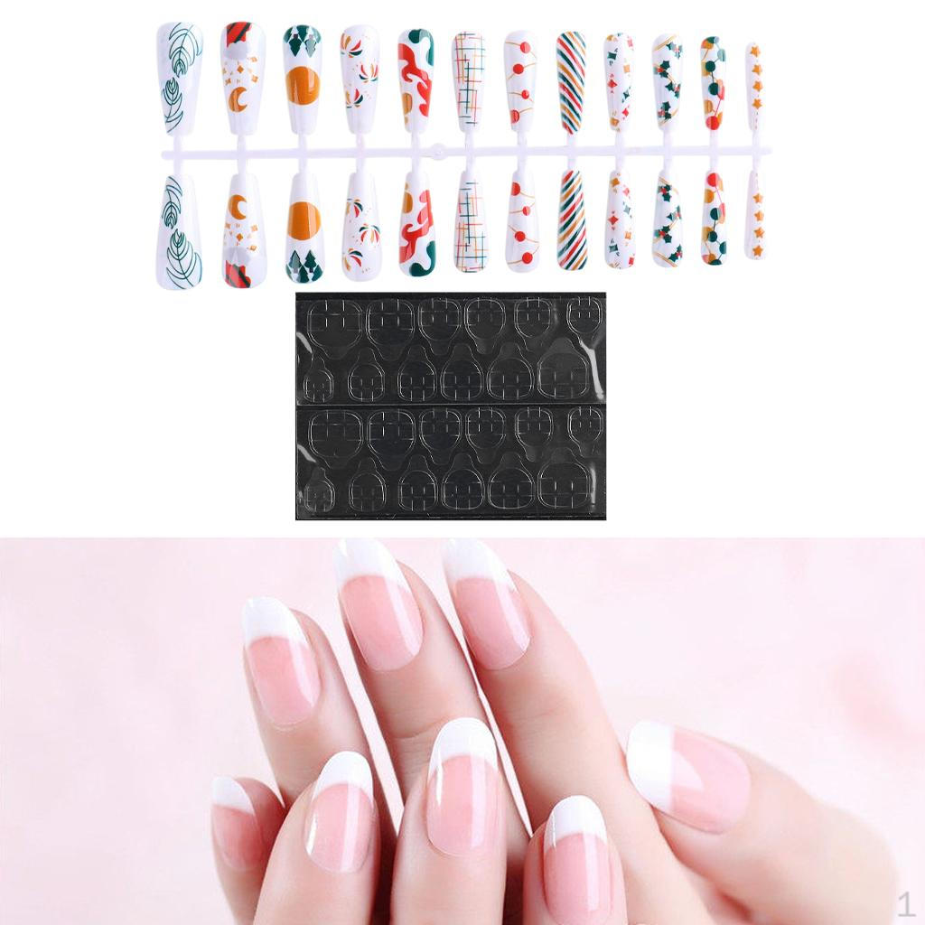 24 Pieces Nails Stylish with Double-Sided Tapes Fashion False Fingernails DIY Women Girls White theme
24 Pieces Nails Stylish with Double-Sided Tapes Fashion False Fingernails DIY Women Girls White theme