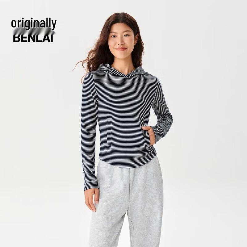 BENLAI Women s Striped Slim Fit Hooded Long-Sleeve Top L
BENLAI Women s Striped Slim Fit Hooded Long-Sleeve Top L