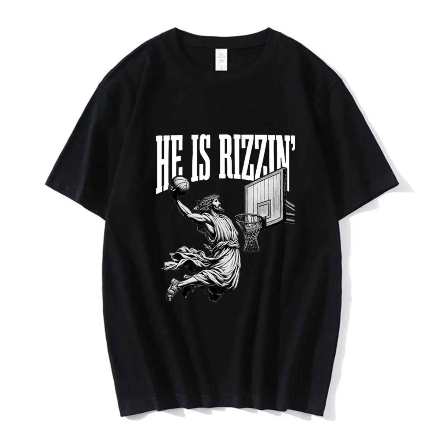 Funny Baskerball Jesus Meme T Shirt Humor He Is Rizzin Christian Easter T-shirt 100 Cotton Casual T-shirts Streetwear XXXXXL чорний
Funny Baskerball Jesus Meme T Shirt Humor He Is Rizzin Christian Easter T-shirt 100 Cotton Casual T-shirts Streetwear XXXXXL чорний