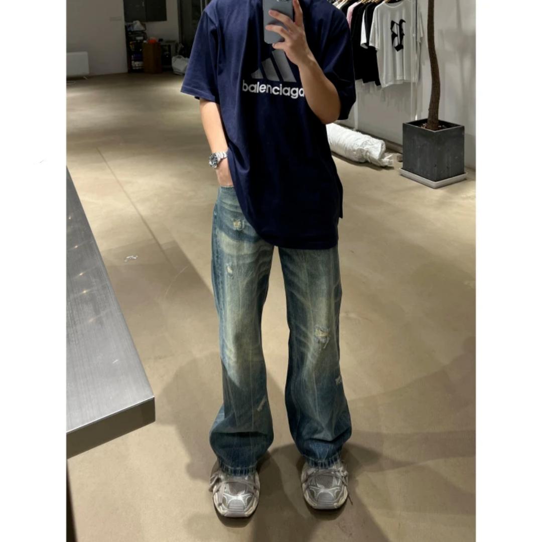 Осень и зима Новые американские джинсы High Street Washed Light Color для мужчин и женщин Прямые слегка расклешенные свободные широкие брюки S синий
Осень и зима Новые американские джинсы High Street Washed Light Color для мужчин и женщин Прямые слегка расклешенные свободные широкие брюки S синий
