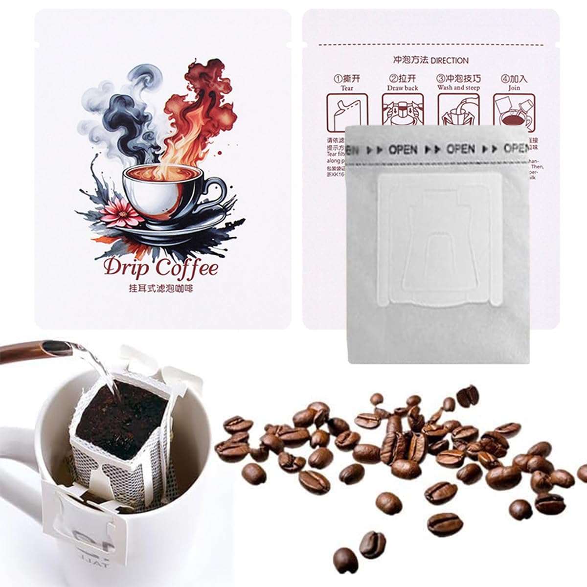 100-Pack Coffee Filter Bags and Coffee Bag Combination Set for 1-2 Cups, Portable OfficeTravel Drip Coffee Filter Tool Set (25 Bags)
100-Pack Coffee Filter Bags and Coffee Bag Combination Set for 1-2 Cups, Portable OfficeTravel Drip Coffee Filter Tool Set (25 Bags)