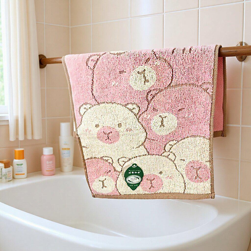 100% Cotton Cute Bear Pattern Towel - Soft, Absorbent, Quick-Drying, No Shedding, Perfect for Face Washing and Children s Sweat Wiping. 50x25 cm рожевий
100% Cotton Cute Bear Pattern Towel - Soft, Absorbent, Quick-Drying, No Shedding, Perfect for Face Washing and Children s Sweat Wiping. 50x25 cm рожевий