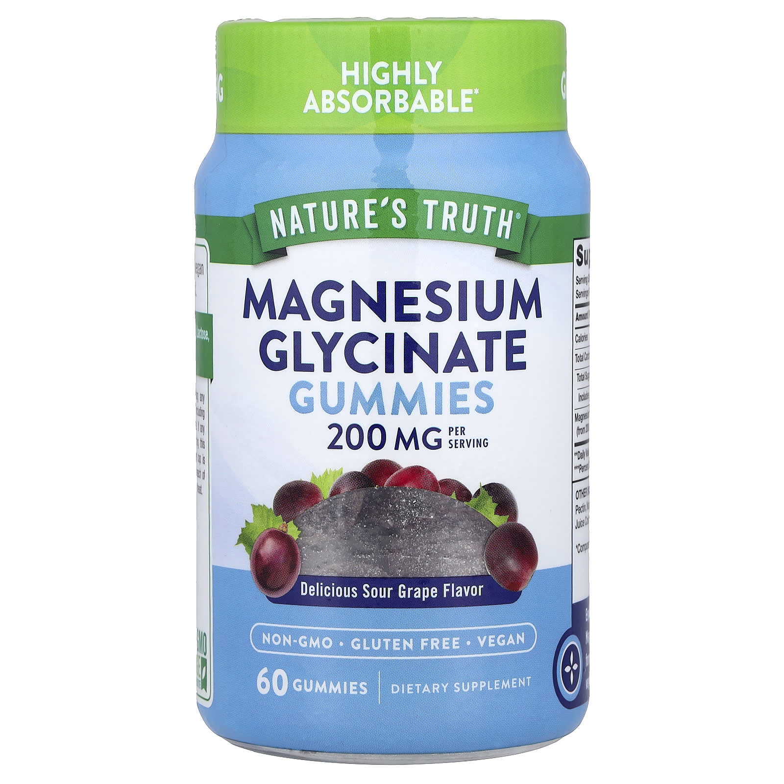 Nature S Truth, Glycine Magnesium Gummies, Delicious and Sour Grape Flavor, 60 Gummies
Nature S Truth, Glycine Magnesium Gummies, Delicious and Sour Grape Flavor, 60 Gummies