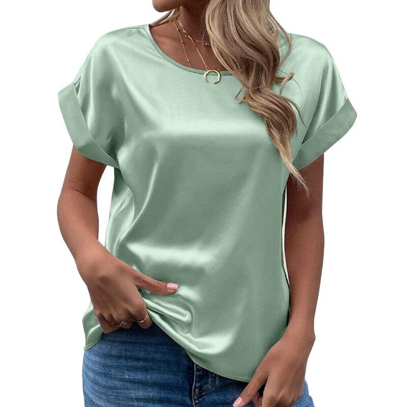 Casual Solid Satin Women Blouse Fashion 2026 Summer Elegant Short Sleeve Woman Shrit Loose Office Lady Tops Women Clothing 25084 L світло-зелений колір
Casual Solid Satin Women Blouse Fashion 2026 Summer Elegant Short Sleeve Woman Shrit Loose Office Lady Tops Women Clothing 25084 L світло-зелений колір