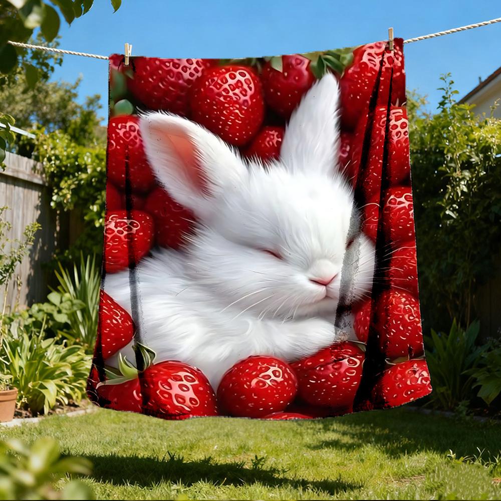 1pc Strawberry Bunny Outdoor Flannel Blanket , Machine Washable Perfect Gift for Birthday , Holiday Travel Accessory , Durable Material 80x120cm
1pc Strawberry Bunny Outdoor Flannel Blanket , Machine Washable Perfect Gift for Birthday , Holiday Travel Accessory , Durable Material 80x120cm