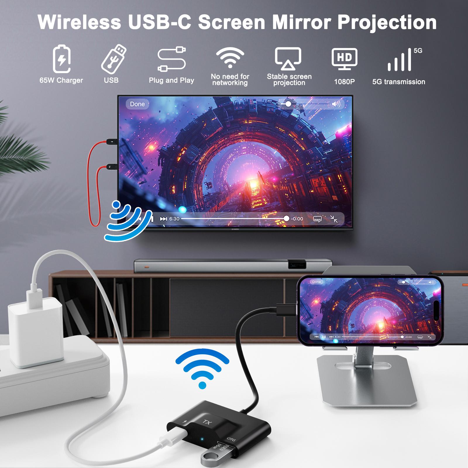 THT-020-8+ HD Wireless Transmitter Receiver Screen Mirror Projection Adapter for Laptop/Mobile Phone As Shown A
THT-020-8+ HD Wireless Transmitter Receiver Screen Mirror Projection Adapter for Laptop/Mobile Phone As Shown A