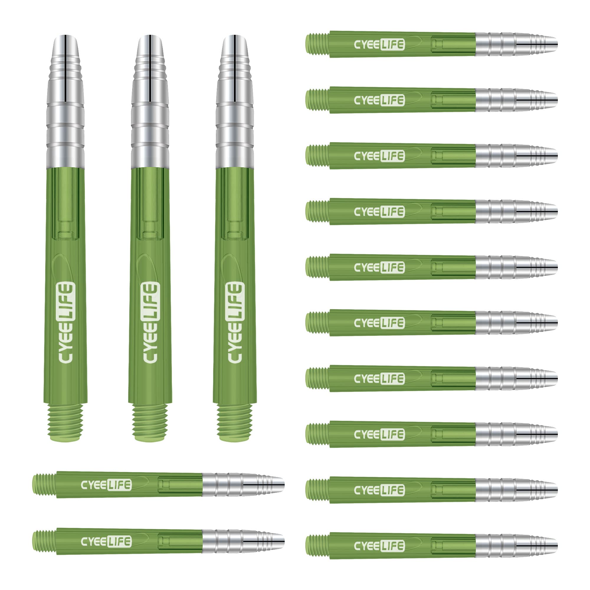 CyeeLife 15pcs dart shafts barrels, aluminum and clear plastic parts зелений
CyeeLife 15pcs dart shafts barrels, aluminum and clear plastic parts зелений