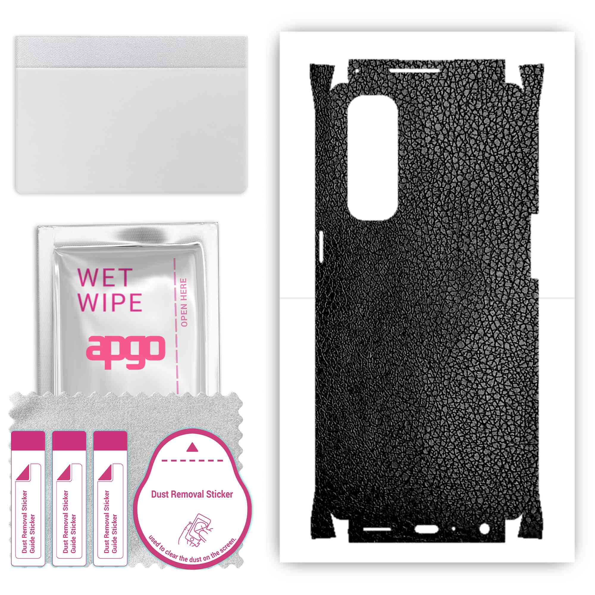 apgo Protective Skin Sticker for the back+sides compatible with Oppo Reno4 Pro, Full Wrap Film, Foil, Vinyl - Pattern Black Leather
apgo Protective Skin Sticker for the back+sides compatible with Oppo Reno4 Pro, Full Wrap Film, Foil, Vinyl - Pattern Black Leather