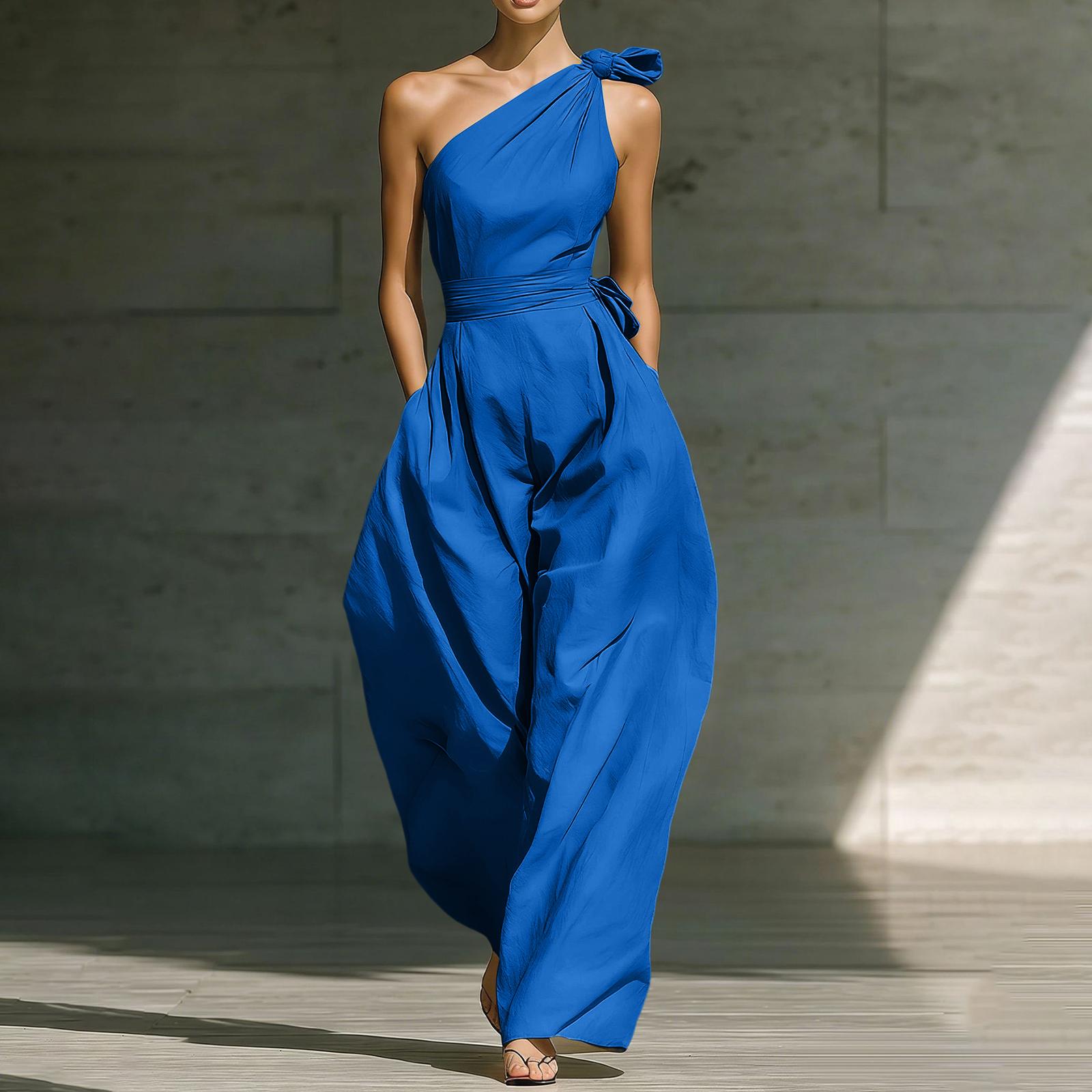Women’s One Shoulder Wide Leg Jumpsuit with and Waistband Elegant Asymmetrical Pleated Design for Casual or Formal Wear XXL
Women’s One Shoulder Wide Leg Jumpsuit with and Waistband Elegant Asymmetrical Pleated Design for Casual or Formal Wear XXL