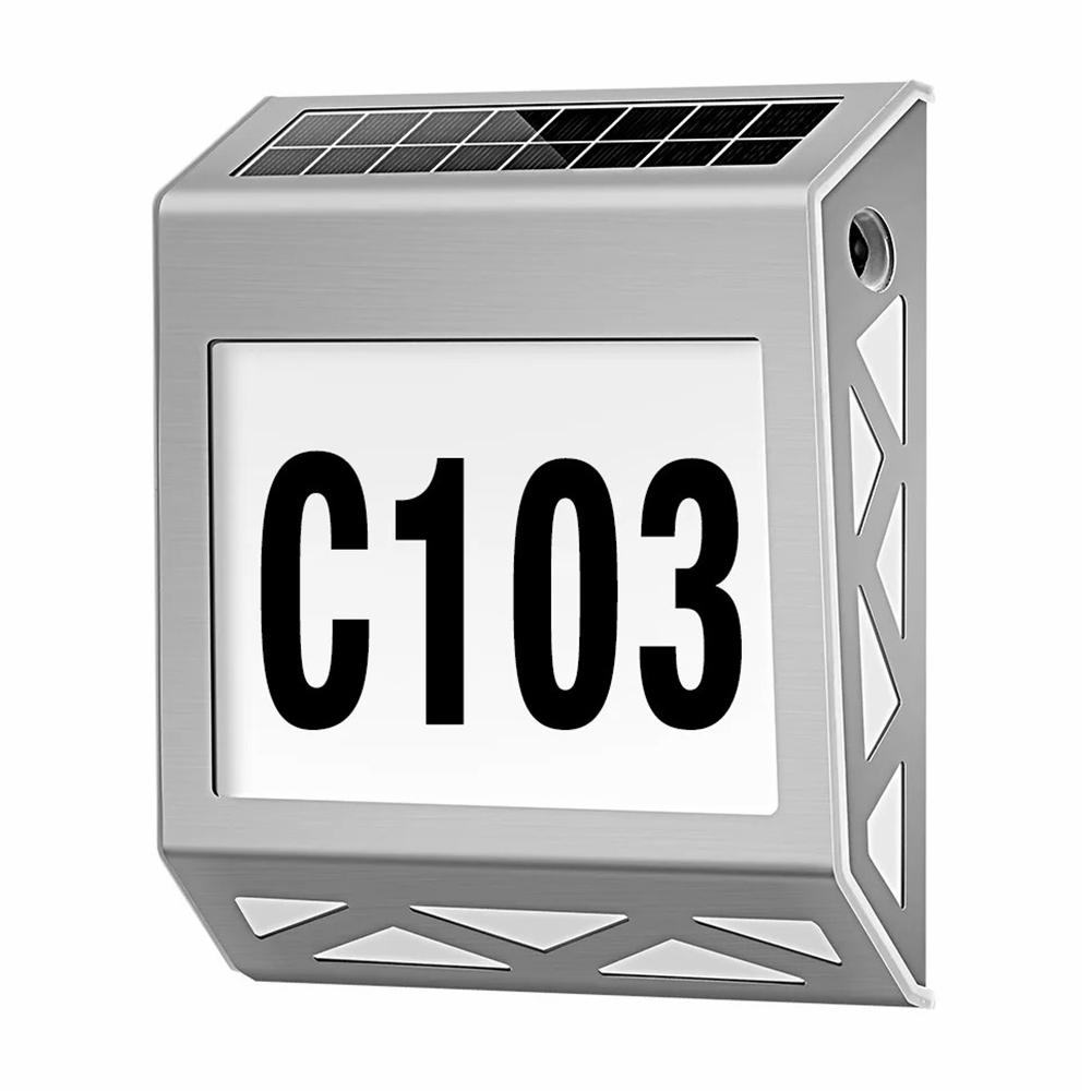 YH1101 Solar House Numbers Light Waterproof Outdoor White Light Address Sign Plaque Lamp Silver
YH1101 Solar House Numbers Light Waterproof Outdoor White Light Address Sign Plaque Lamp Silver