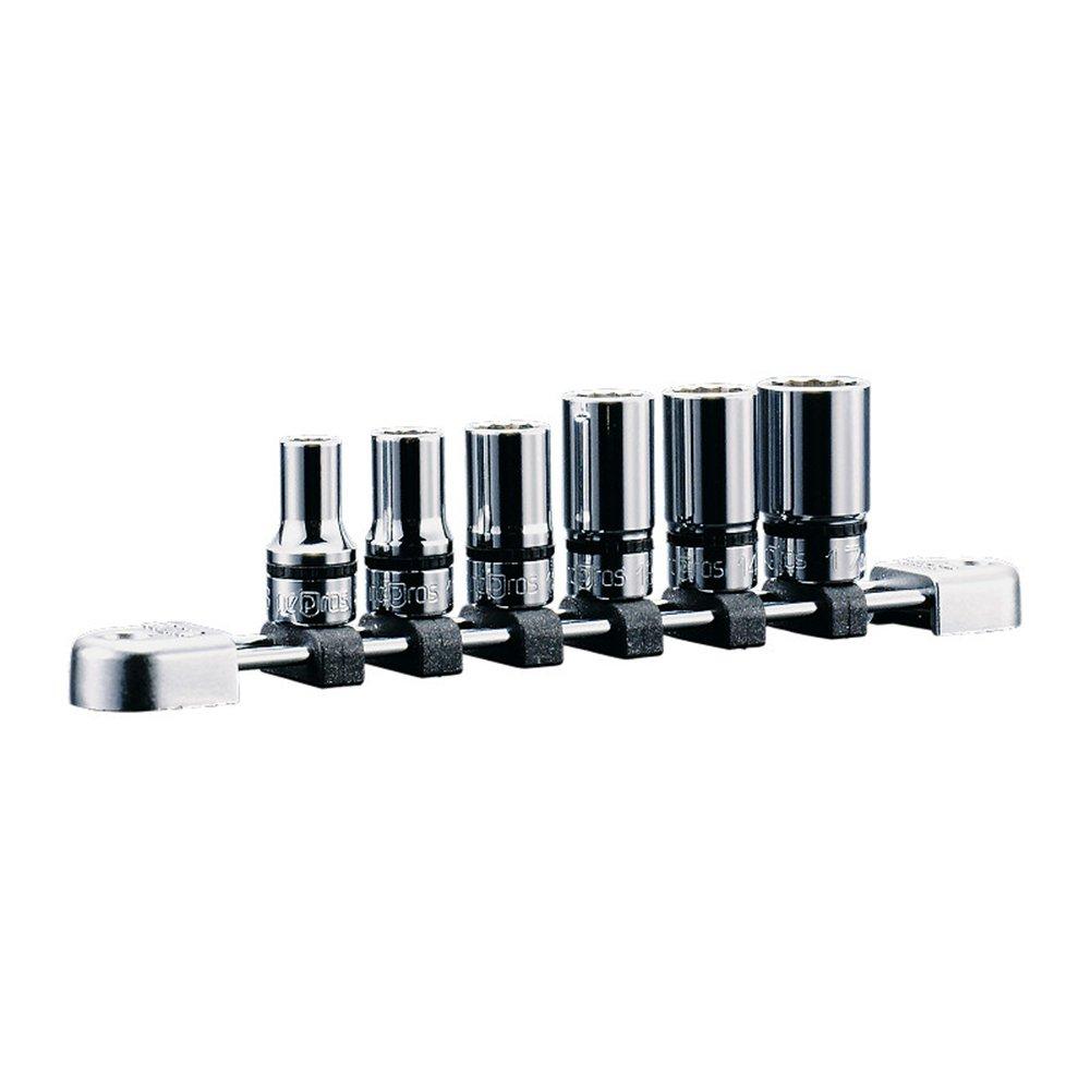 Kyoto Machine Tools Nepros Socket Set of 6 NTB3M06WA (KTC) 9.5mm (3/8 inch) Semi-Deep
Kyoto Machine Tools Nepros Socket Set of 6 NTB3M06WA (KTC) 9.5mm (3/8 inch) Semi-Deep