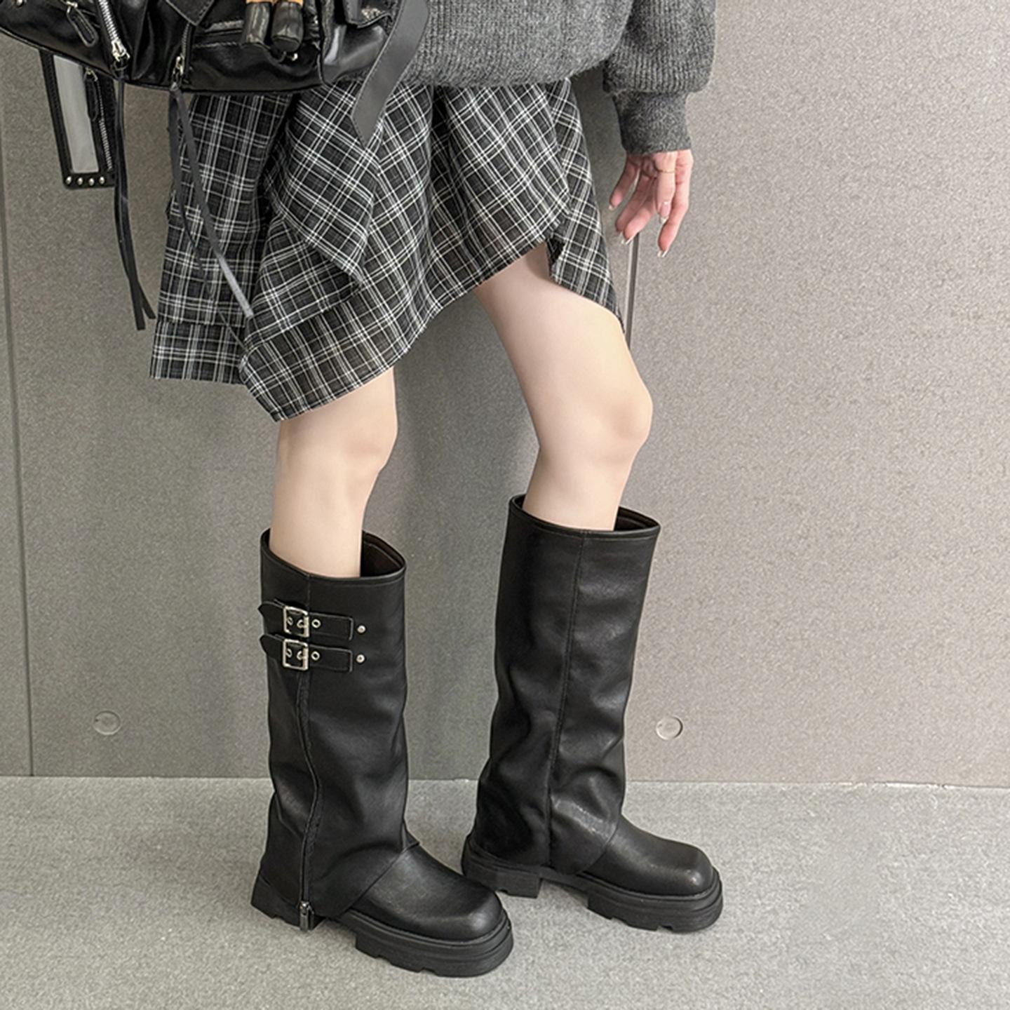 French retro thick-soled knee boots 2025 new round head versatile pleated thick heel stacked pants tube boots women 40 чорний
French retro thick-soled knee boots 2025 new round head versatile pleated thick heel stacked pants tube boots women 40 чорний