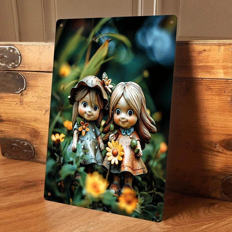 1 piece: Rustic style twin girl tin painting plaque, home wall decoration, retro decorative hanging for living room, bedroom, an (as the picture,20x30cm)
1 piece: Rustic style twin girl tin painting plaque, home wall decoration, retro decorative hanging for living room, bedroom, an (as the picture,20x30cm)