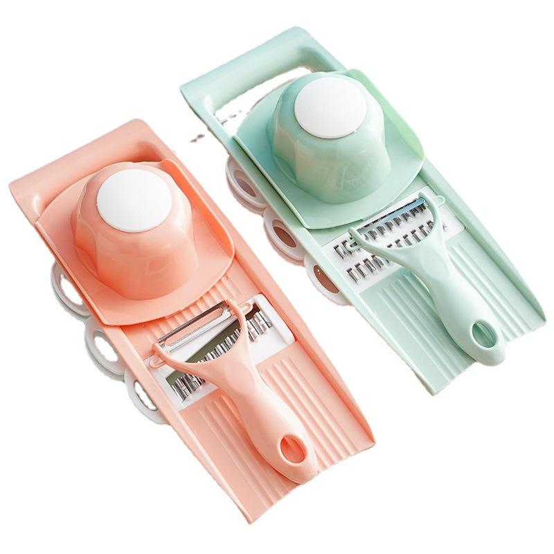 8 в 1 машина для измельчения картофеля, измельчитель для нарезки овощей, домашняя кухня, многофункциональный скребок для редиса, грубый строгальный станок розовый