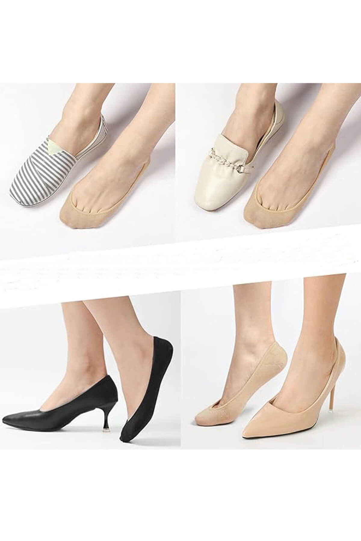 Набор из 6 женских тонких хлопковых мини-невидимых носков Suba 35-40 чёрный 
Набор из 6 женских тонких хлопковых мини-невидимых носков Suba 35-40 чёрный