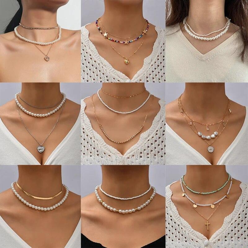 Trend Elegant Jewelry Multi-layered Wedding Big White Imitation Pearl Necklace For Women Fashion Crystal Pendant Necklace X0103
Trend Elegant Jewelry Multi-layered Wedding Big White Imitation Pearl Necklace For Women Fashion Crystal Pendant Necklace X0103