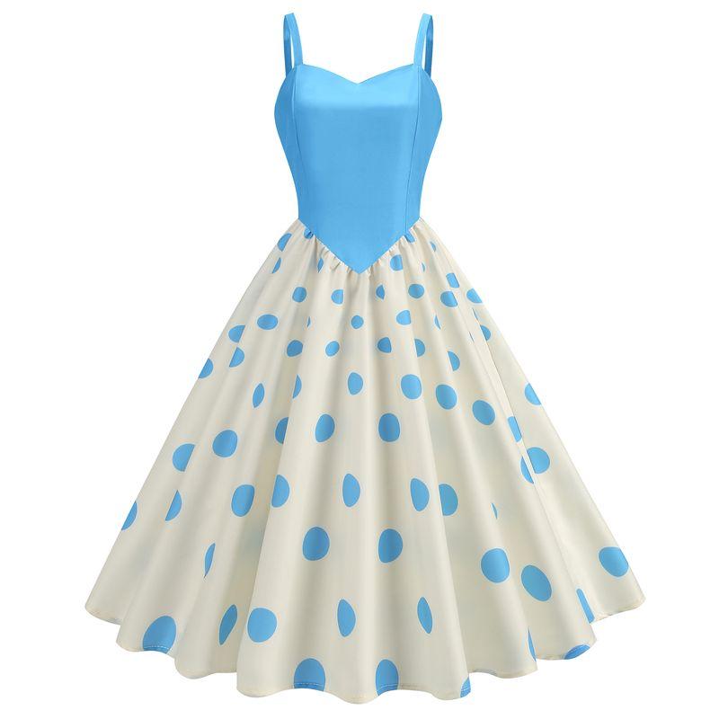 Летняя новинка Женская одежда Модный стиль Сексуальные бретели Горошек Ретро принт Платье без рукавов Праздничная одежда для выступлений Blue M
Летняя новинка Женская одежда Модный стиль Сексуальные бретели Горошек Ретро принт Платье без рукавов Праздничная одежда для выступлений Blue M