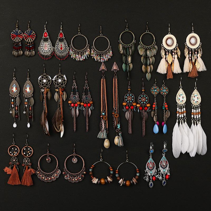 Bohemian Ethnic Tassel Earrings for Holiday Travel Photography S3576 Heart-shaped antique silver earrings
Bohemian Ethnic Tassel Earrings for Holiday Travel Photography S3576 Heart-shaped antique silver earrings