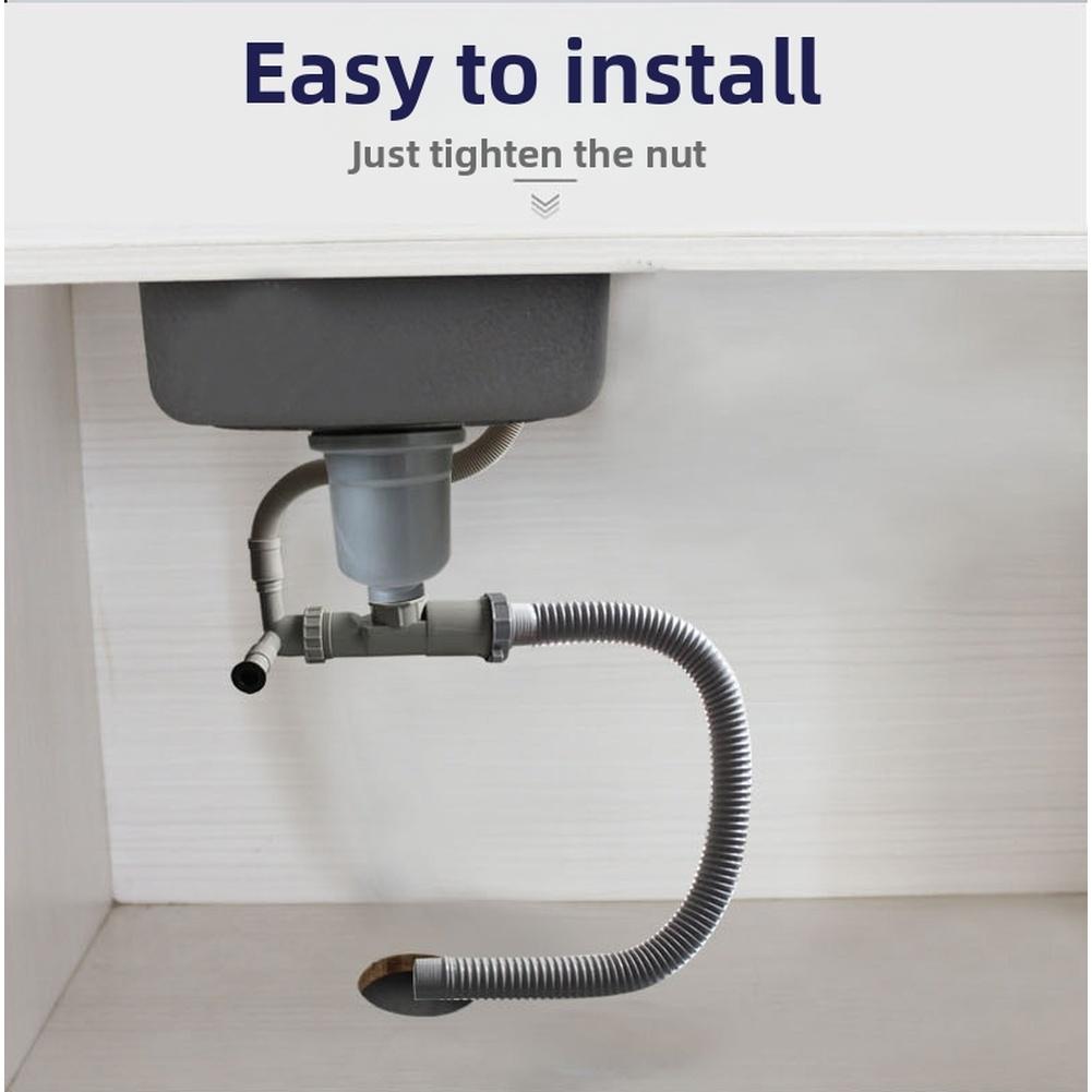 Space-Saving 45mm Kitchen Sink Drain Pipe, Anti-Smell, With Steel Reinforcement High-Temperature Resistant Sink Parts China Mainland
Space-Saving 45mm Kitchen Sink Drain Pipe, Anti-Smell, With Steel Reinforcement High-Temperature Resistant Sink Parts China Mainland