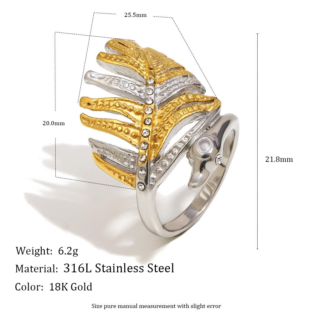 MamacitaSlay 316L Stainless Steel Mixed Color Peacock Feather Ring 18K Gold Plated Waterproof Ring Women s Elegant Ring Gift 8
MamacitaSlay 316L Stainless Steel Mixed Color Peacock Feather Ring 18K Gold Plated Waterproof Ring Women s Elegant Ring Gift 8