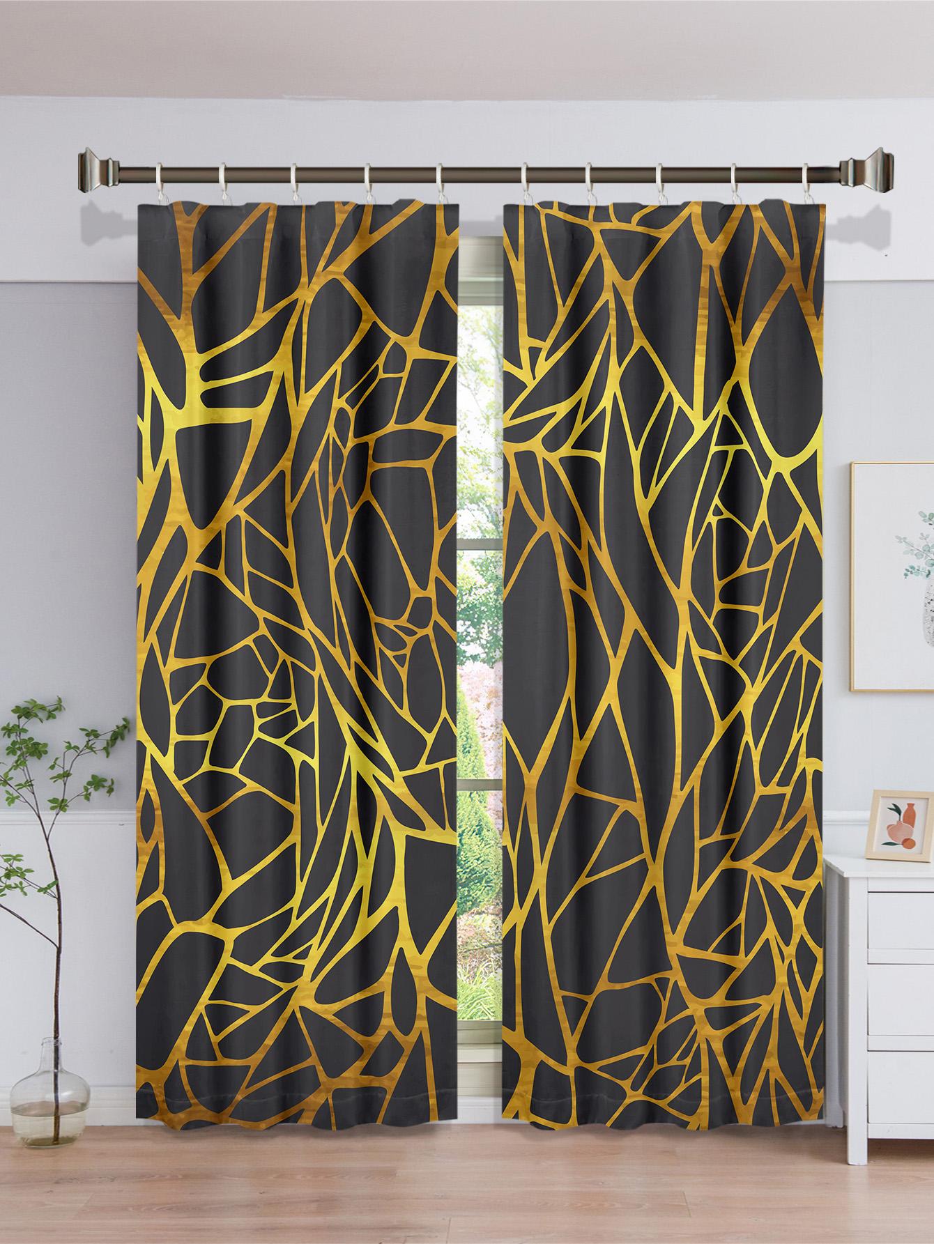Abstract Geometric Black Gold Cool Affordable Boys Curtain designed for Living Room Space 2Pieces Kids Bedroom Children WindowsBathroom Decor Hooks W50 X H130(CM)X2&Hook
Abstract Geometric Black Gold Cool Affordable Boys Curtain designed for Living Room Space 2Pieces Kids Bedroom Children WindowsBathroom Decor Hooks W50 X H130(CM)X2&Hook