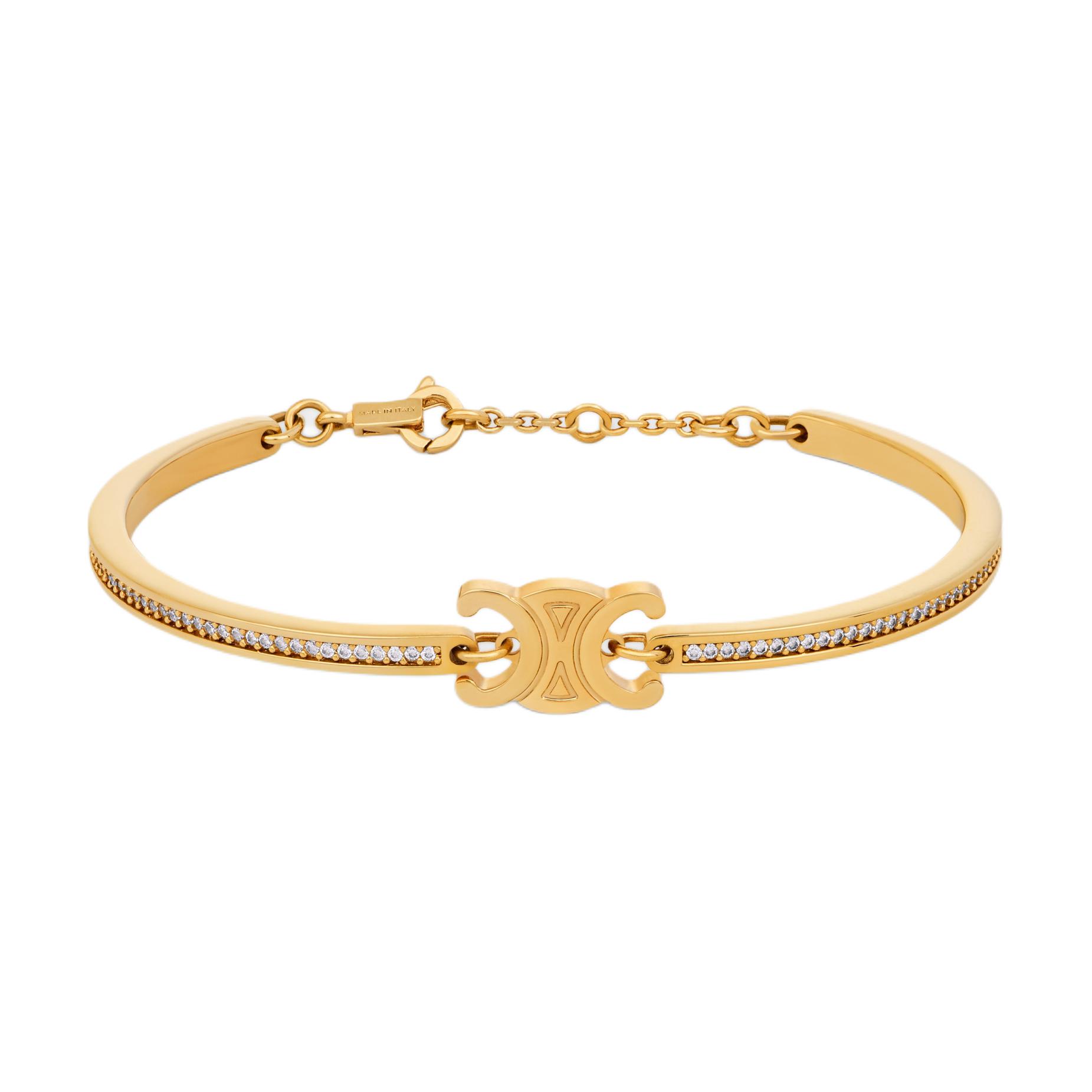 Celine Sculpted Logo Brass Crystal Bracelet Women bracelet Gold 461CZ6BZI-35OR F,Gold
Celine Sculpted Logo Brass Crystal Bracelet Women bracelet Gold 461CZ6BZI-35OR F,Gold