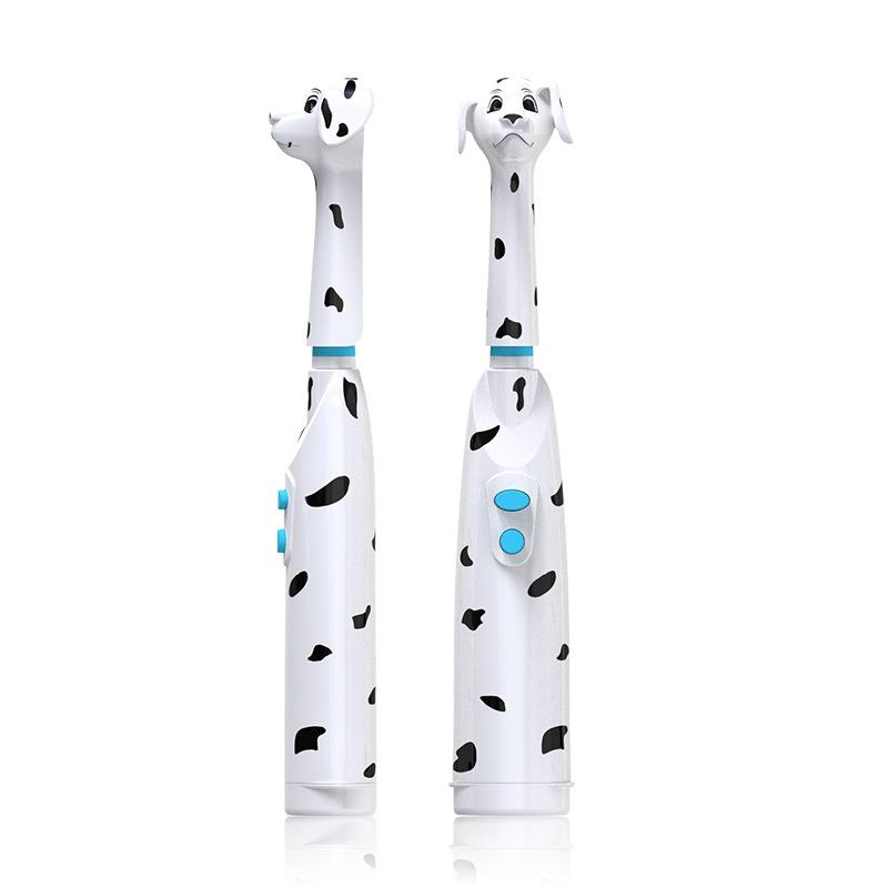 Детская электрическая зубная щетка для детей с пятнистой собакой, с пылезащитным чехлом, мультяшного типа, круглая головка, аккумулятор
Детская электрическая зубная щетка для детей с пятнистой собакой, с пылезащитным чехлом, мультяшного типа, круглая головка, аккумулятор