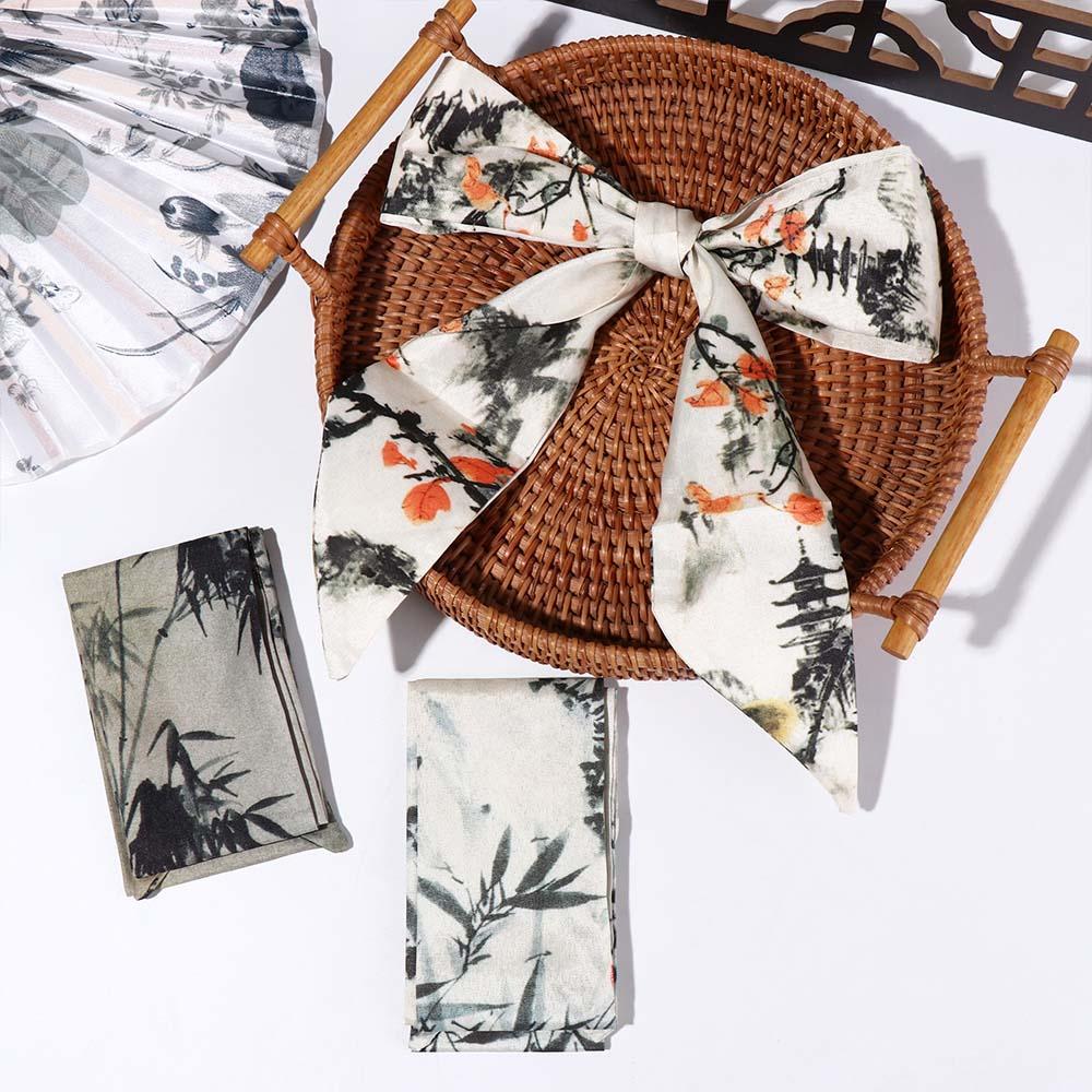 Minimalist Style Ink Painting Silk Scarf Ribbon Ancient Hair Band Elegant Ribbon Headband Lady E
Minimalist Style Ink Painting Silk Scarf Ribbon Ancient Hair Band Elegant Ribbon Headband Lady E