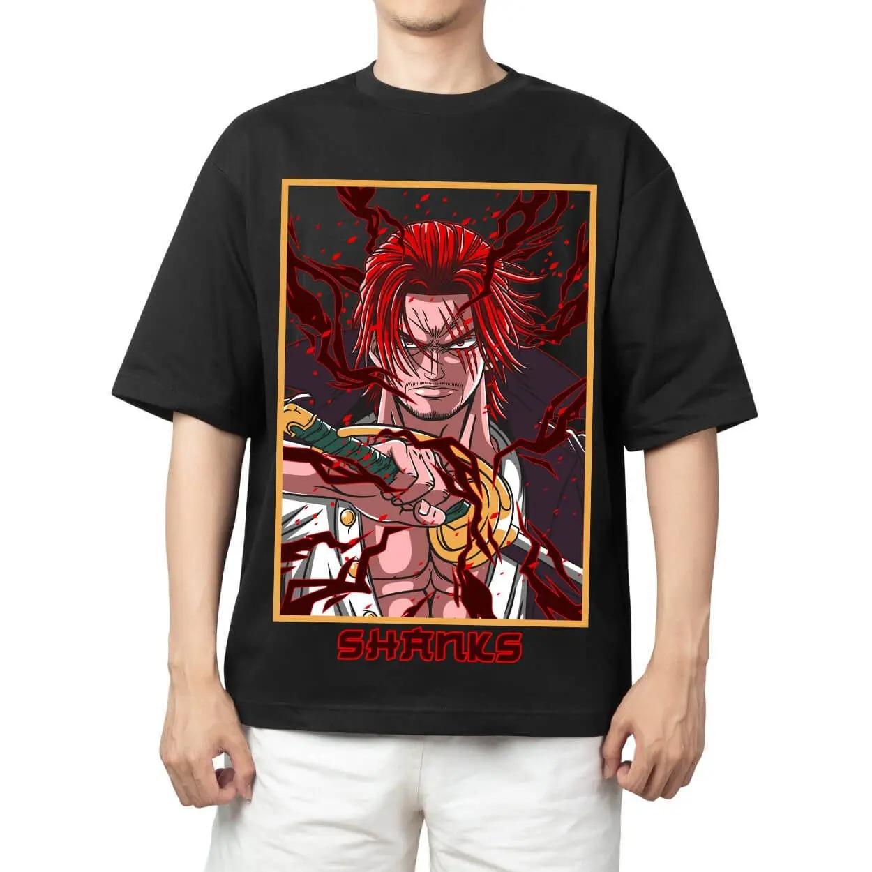 One Piece Shanks Anime Black T-Shirt Comfortable Fashion Vintage Double-Sided Band Graphic Print Women And Men T-shirts 4XL
One Piece Shanks Anime Black T-Shirt Comfortable Fashion Vintage Double-Sided Band Graphic Print Women And Men T-shirts 4XL