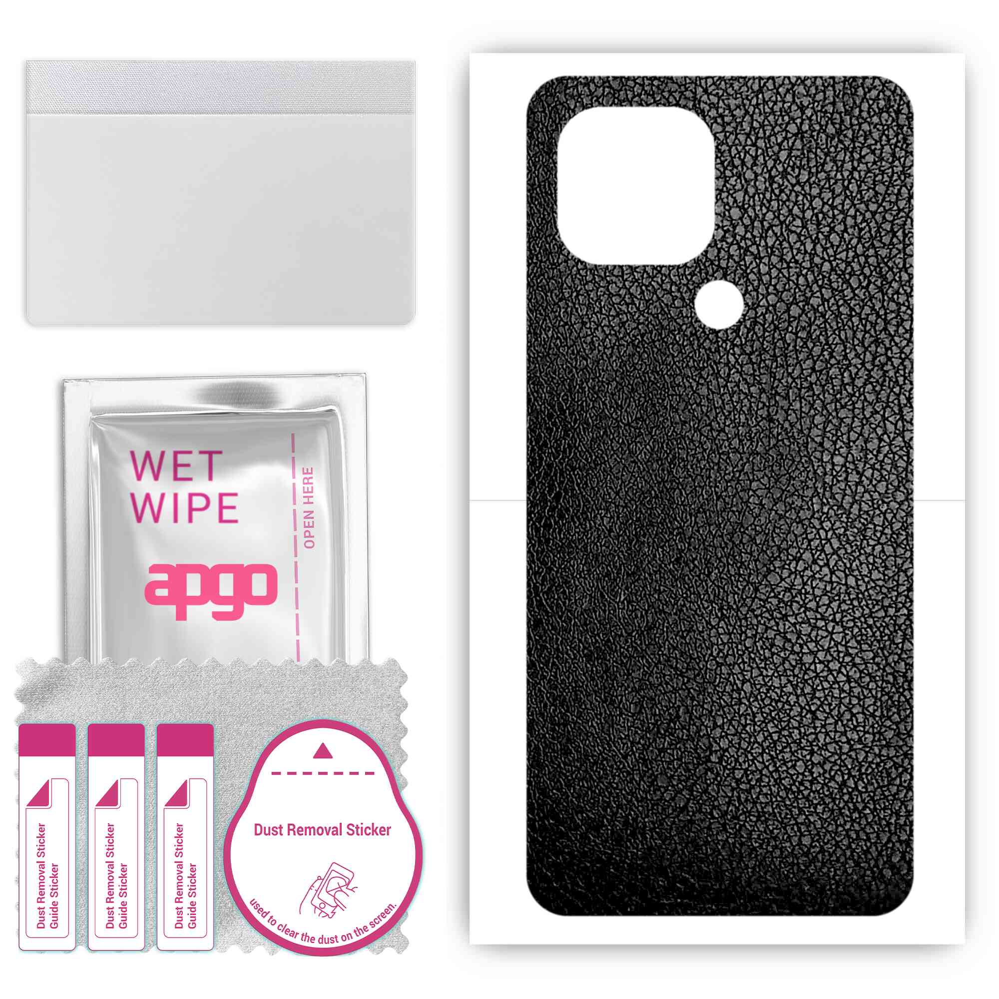 apgo Protective Skin Sticker for the back compatible with Poco C50, Wrap Film, Foil, Vinyl - Pattern Black Leather
apgo Protective Skin Sticker for the back compatible with Poco C50, Wrap Film, Foil, Vinyl - Pattern Black Leather