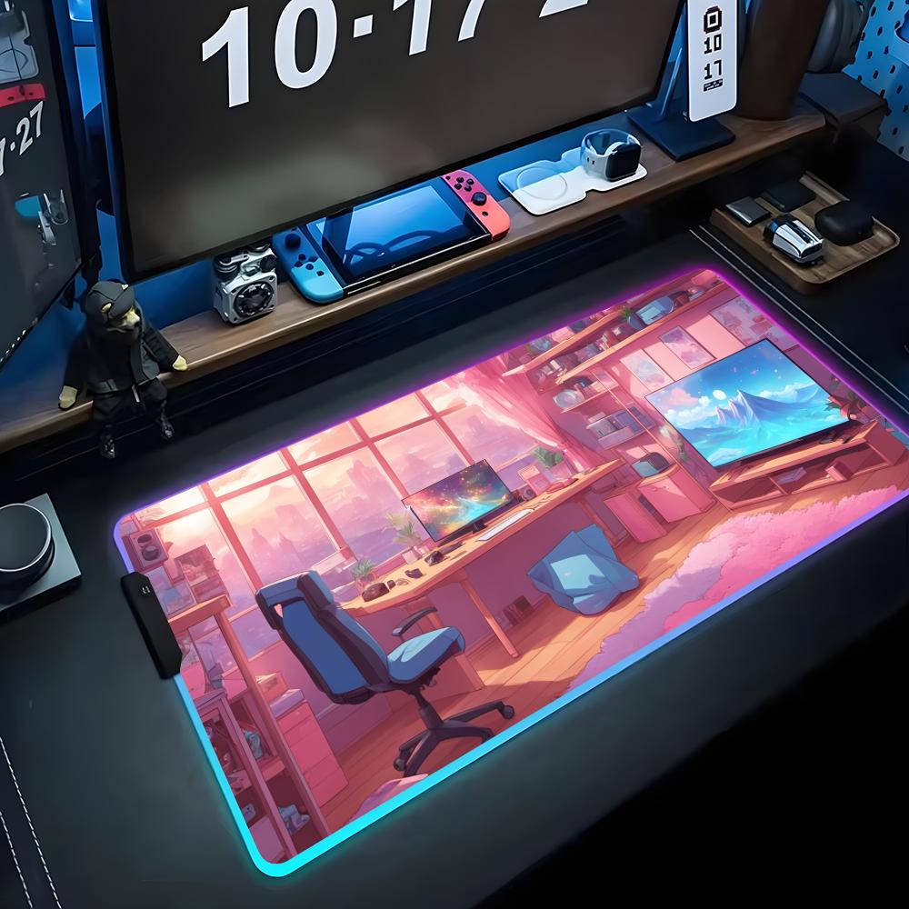 Anime e sports room Mouse Pad RGB Gaming Mousepad Big LED Pad PC Desk Mat Luminous Mouse Pad Large Keyboard Mats Table Rug With RGB600x300x3mm
Anime e sports room Mouse Pad RGB Gaming Mousepad Big LED Pad PC Desk Mat Luminous Mouse Pad Large Keyboard Mats Table Rug With RGB600x300x3mm