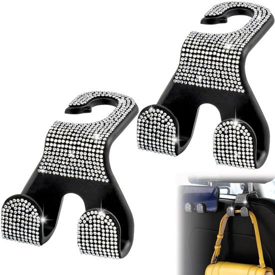 Yousheng 2Pcs Car Headrest Hooks Sparkling Purse Hanger Strong Load-bearing Not Easily Deformed Rhinestones Car Hooks Storage Organizer
Yousheng 2Pcs Car Headrest Hooks Sparkling Purse Hanger Strong Load-bearing Not Easily Deformed Rhinestones Car Hooks Storage Organizer