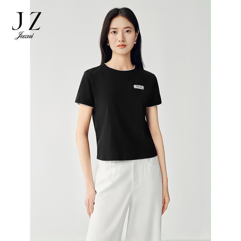 JUZUI Women s Round Neck Wave Trim T-Shirt XL
JUZUI Women s Round Neck Wave Trim T-Shirt XL