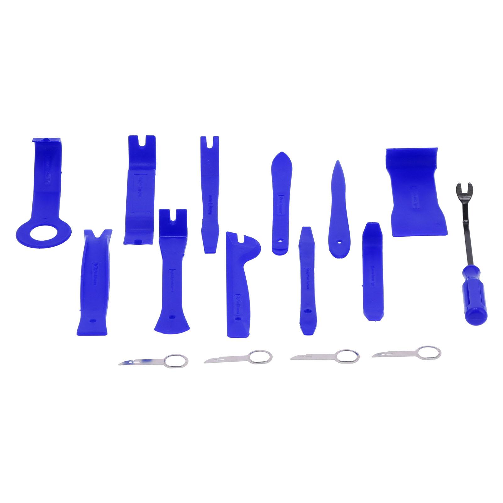 16Pcs Auto Removal Tool Trim Pry Audio Repair Set Kit for Car Door Panel Instrument DeskBlue
16Pcs Auto Removal Tool Trim Pry Audio Repair Set Kit for Car Door Panel Instrument DeskBlue