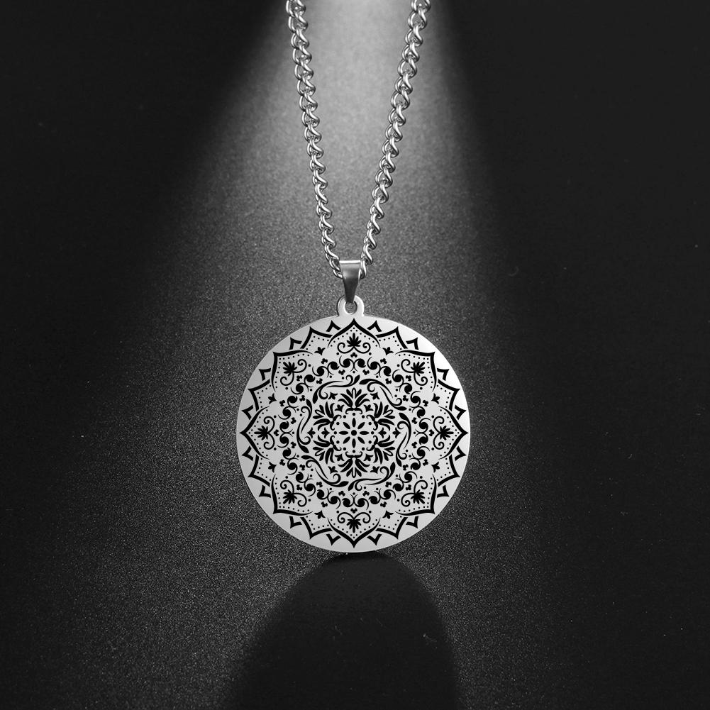 LIKGREAT Lotus Flower Chakra Mandala Pendant Necklace Stainless Steel Women Men Buddhism Hinduism Meditation Spiritual Jewelry 60cm
LIKGREAT Lotus Flower Chakra Mandala Pendant Necklace Stainless Steel Women Men Buddhism Hinduism Meditation Spiritual Jewelry 60cm
