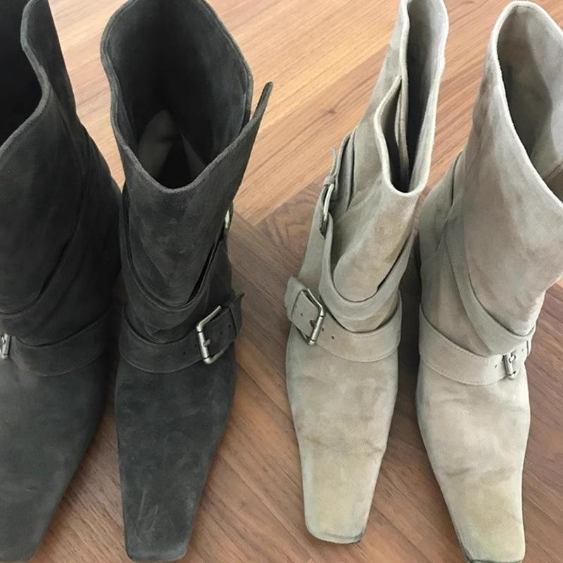 Belt buckle short boots for women, two wear soft leather single boots, autumn and winter cow flip leather square head low heel flanged 40 темно-коричневого кольору
Belt buckle short boots for women, two wear soft leather single boots, autumn and winter cow flip leather square head low heel flanged 40 темно-коричневого кольору