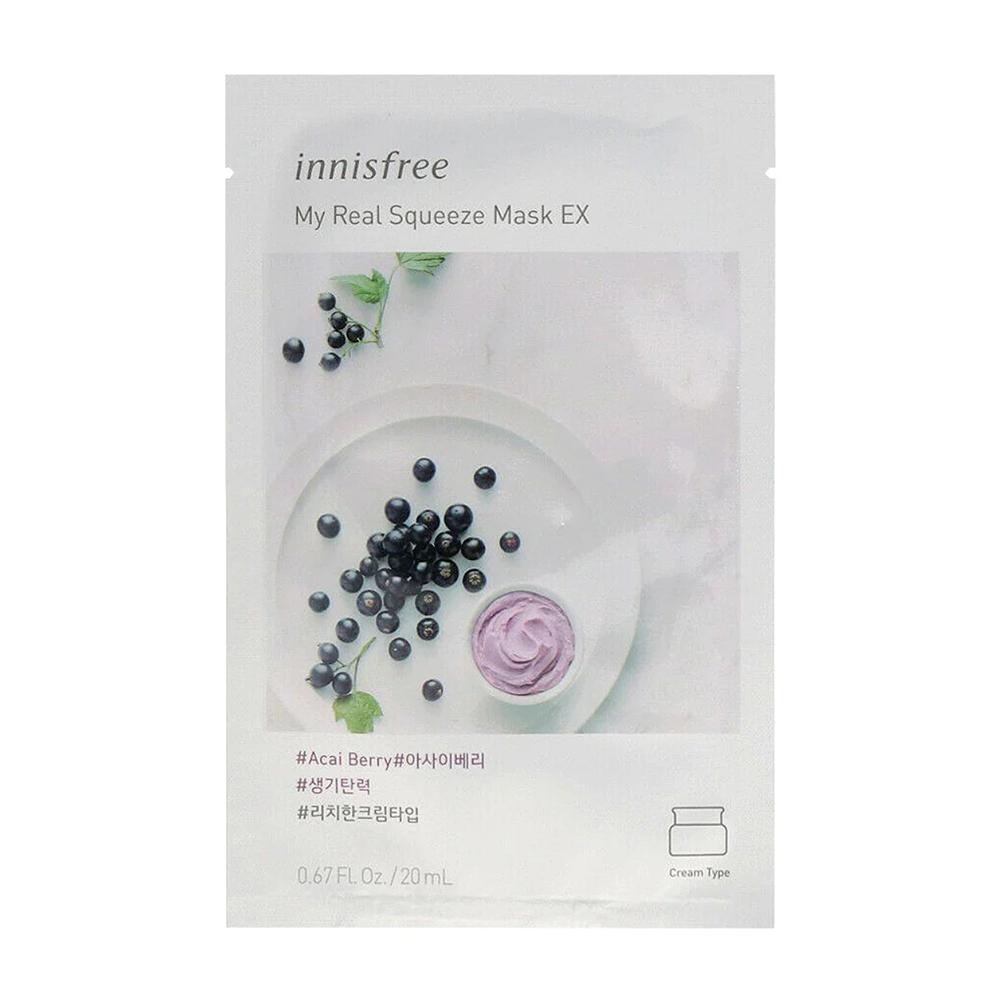 Innisfree My Real Squeeze Маска 20 мл (Ягода акаи) х 10 шт. 
Innisfree My Real Squeeze Маска 20 мл (Ягода акаи) х 10 шт.